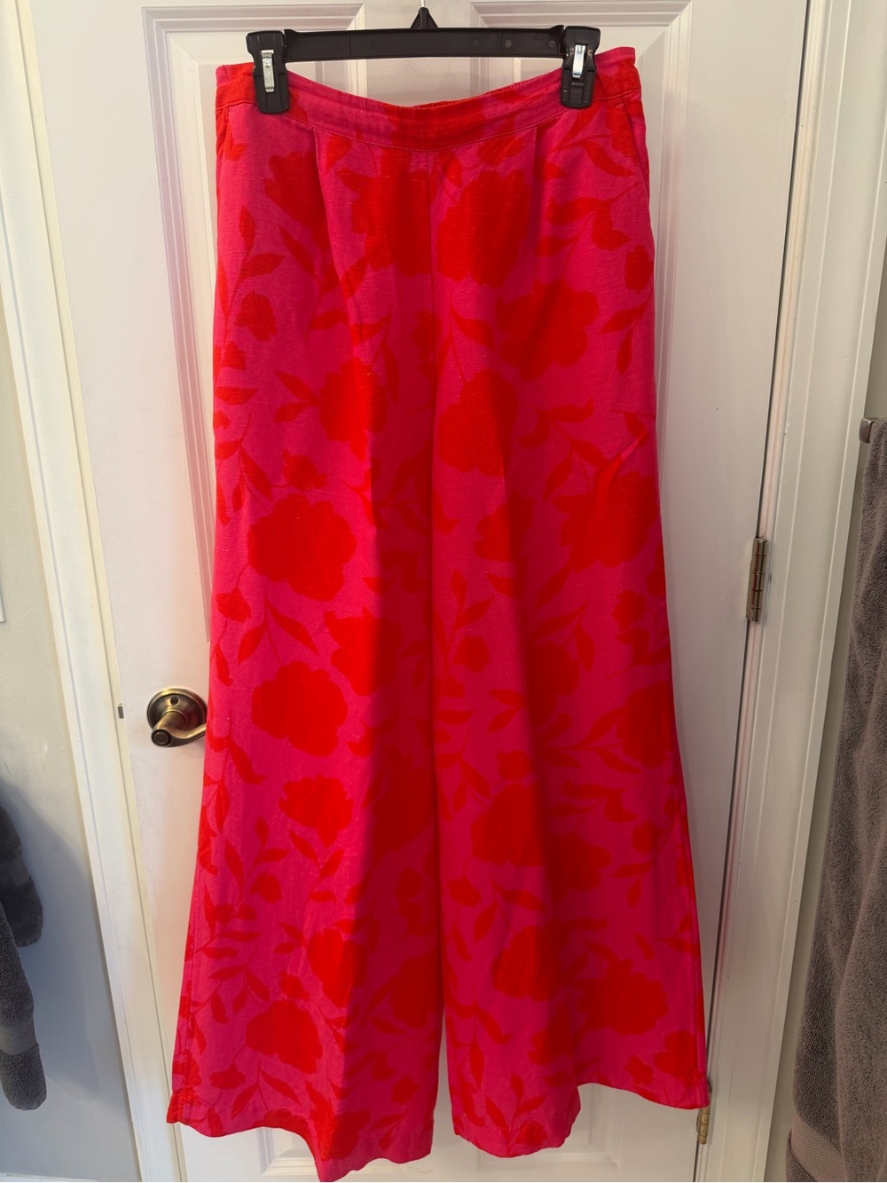 kate spade Wide-Leg Floral Knit Pants - Pink & Red